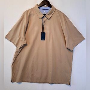 Veboon Men’s Lux Cotton Polo Shirt Size 3XL tan dynamic flex short sleeve Golf